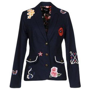 Desigual Women's Mégane Flower Details Blazer Size 38 (US Small)